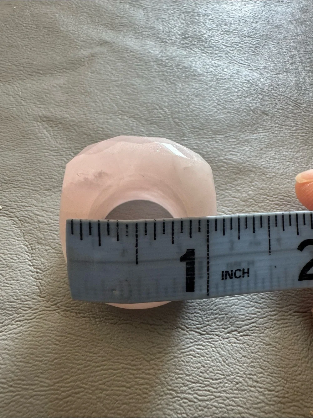 Hand Carved Pink Quartz Ring All Stone Ring. Size 7 (26g)